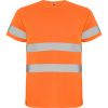 Camisetas reflectantes roly delta de poliéster naranja fluor con impresión vista 1
