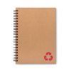 Cuadernos con anillas piedra de papel ecológico rojo con impresión vista 1