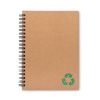 Cuadernos con anillas piedra de papel ecológico verde con impresión vista 1