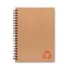 Cuadernos con anillas piedra de papel ecológico naranja con impresión vista 1