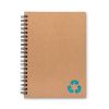 Cuadernos con anillas piedra de papel ecológico turquesa con impresión vista 1