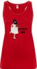camiseta de tirantes de despedida novia corriendo para mujer en color rojo vista 1