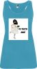 Camisetas despedida mujer de tirantes de despedida en color con diseño de novia corriendo 100% algodón turquesa con impresión vista 1