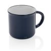 taza de cerámica vintage azul vista1