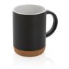 taza de cerámica con base de corcho negro vista1