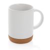 taza de cerámica con base de corcho blanco vista1