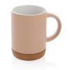 taza de cerámica con base de corcho burgundy/blanco vista1