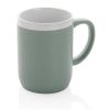 taza de cerámica con borde blanco verde vista1
