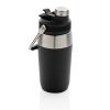botella al vacío de acero inoxidable con tapa doble función negro vista1
