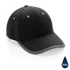 gorra de 6 paneles de algodón cepillado 280gr impact aware ™ negro vista1