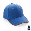 gorra de 6 paneles de algodón cepillado 280gr impact aware ™ azul vista1