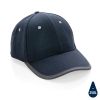 gorra de 6 paneles de algodón cepillado 280gr impact aware ™ azul-marino vista1