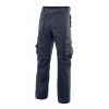 Pantalones de trabajo multibolsillos con refuerzo de tejido negro con impresión vista 1