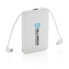 powerbank 5.000 mah de bolsillo con cables integrados blanco vista1