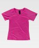 Camisetas de trabajo workteam s7525 de algodon rosa fluor con impresión vista 1