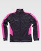 Fitness workteam chaqueta deportiva s7551 de poliéster Negro Rosa Fluor con impresión vista 1