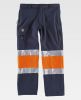 Pantalones reflectantes workteam combinado workshell alta visibilidad de algodon azul marino naranja flúor vista 1